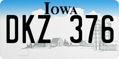 IA license plate DKZ376