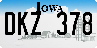 IA license plate DKZ378
