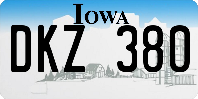 IA license plate DKZ380