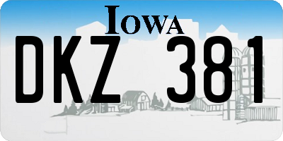IA license plate DKZ381