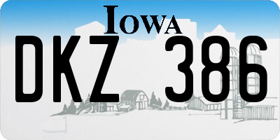 IA license plate DKZ386