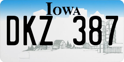 IA license plate DKZ387