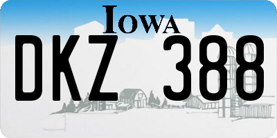 IA license plate DKZ388