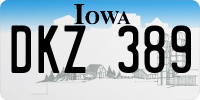 IA license plate DKZ389