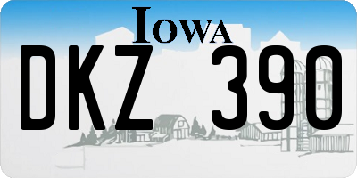 IA license plate DKZ390