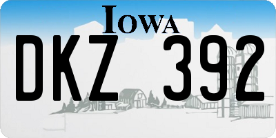 IA license plate DKZ392