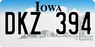 IA license plate DKZ394