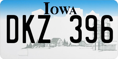 IA license plate DKZ396