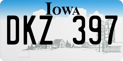 IA license plate DKZ397