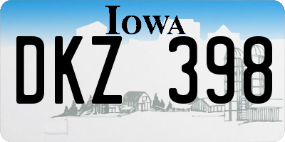 IA license plate DKZ398