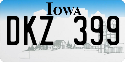 IA license plate DKZ399
