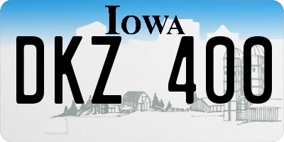 IA license plate DKZ400
