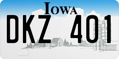IA license plate DKZ401