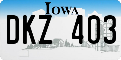 IA license plate DKZ403
