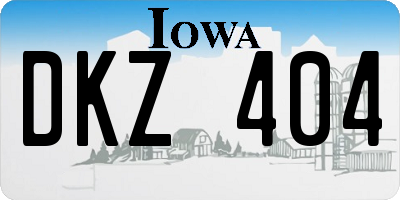 IA license plate DKZ404