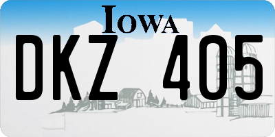 IA license plate DKZ405