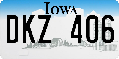 IA license plate DKZ406
