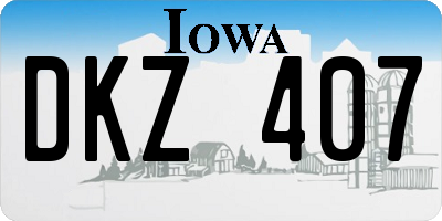 IA license plate DKZ407