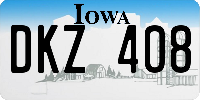 IA license plate DKZ408
