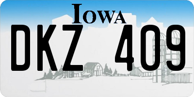 IA license plate DKZ409