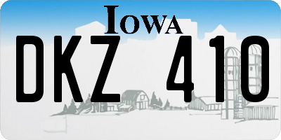 IA license plate DKZ410