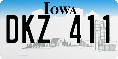 IA license plate DKZ411