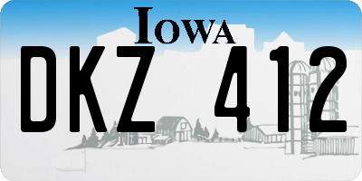 IA license plate DKZ412