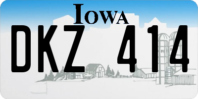 IA license plate DKZ414