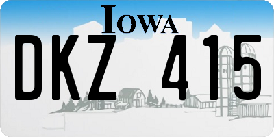 IA license plate DKZ415