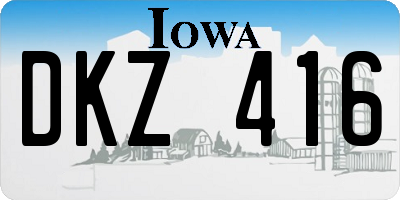 IA license plate DKZ416