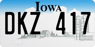 IA license plate DKZ417