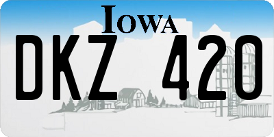 IA license plate DKZ420