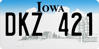 IA license plate DKZ421