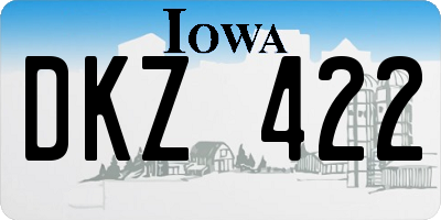 IA license plate DKZ422