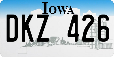 IA license plate DKZ426