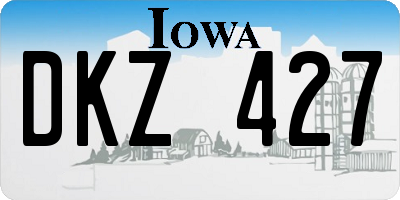 IA license plate DKZ427