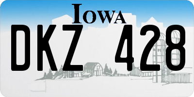 IA license plate DKZ428