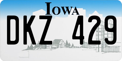 IA license plate DKZ429