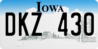 IA license plate DKZ430