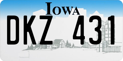 IA license plate DKZ431