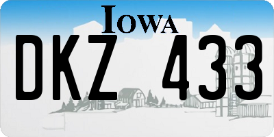 IA license plate DKZ433