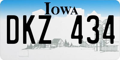 IA license plate DKZ434