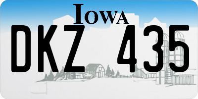 IA license plate DKZ435
