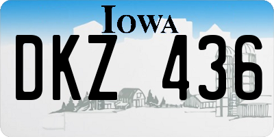 IA license plate DKZ436