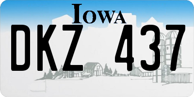 IA license plate DKZ437