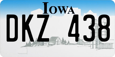 IA license plate DKZ438
