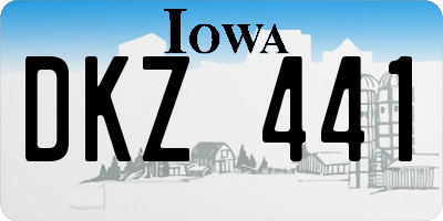 IA license plate DKZ441