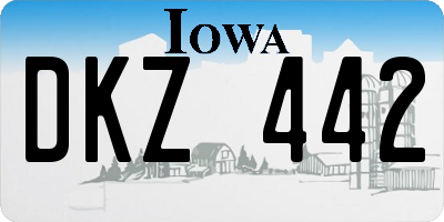 IA license plate DKZ442
