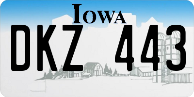 IA license plate DKZ443