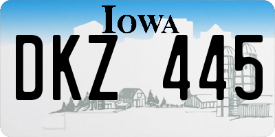 IA license plate DKZ445